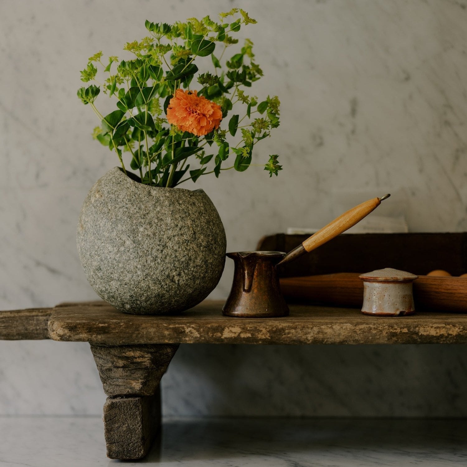 Handcrafted Natural River Stone Vase from Danao City