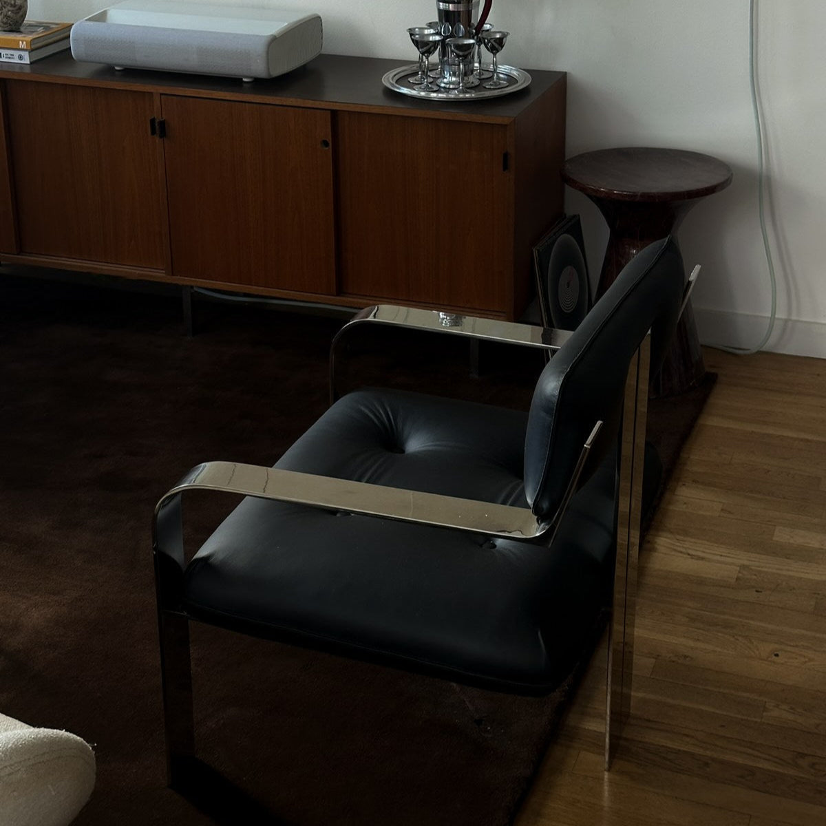 Limited Edition Black Leather Accent Chair by Gordon von Steiner