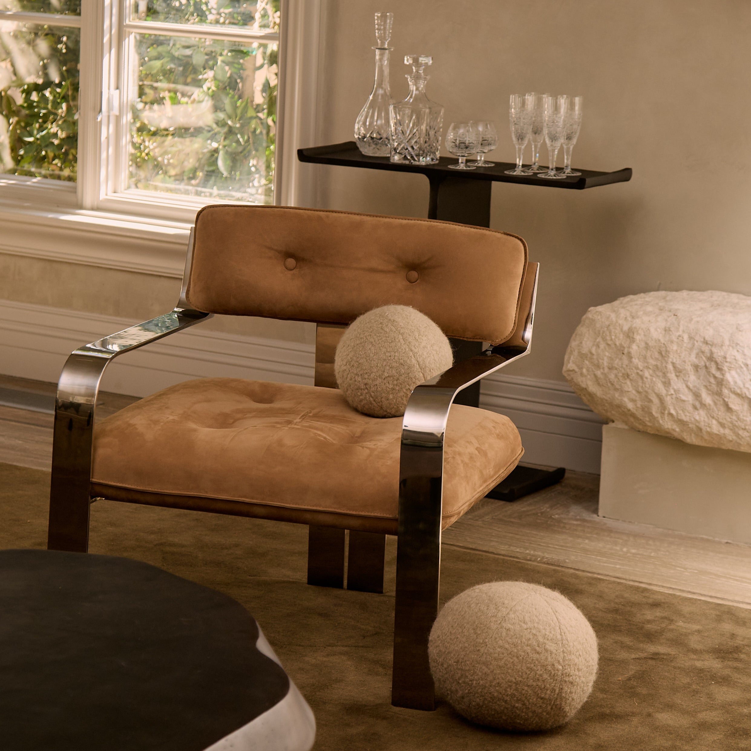 Limited Edition Camel Nubuck Accent Chair by Gordon von Steiner