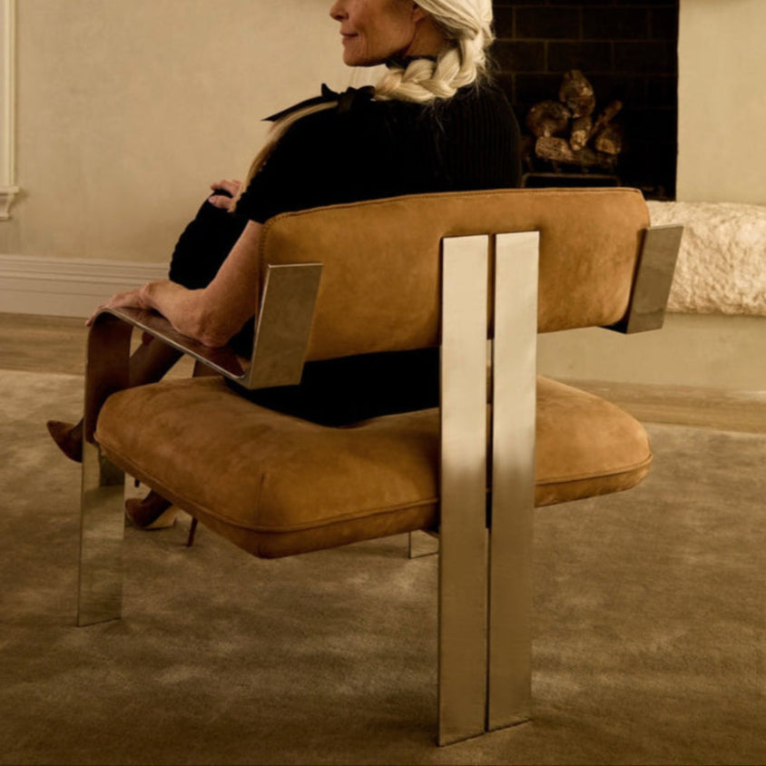 Limited Edition Camel Nubuck Accent Chair by Gordon von Steiner
