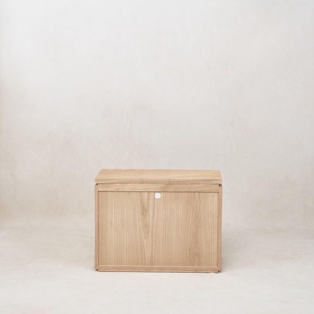 Elegant White Oak Nightstand with Soft-Close Drawers