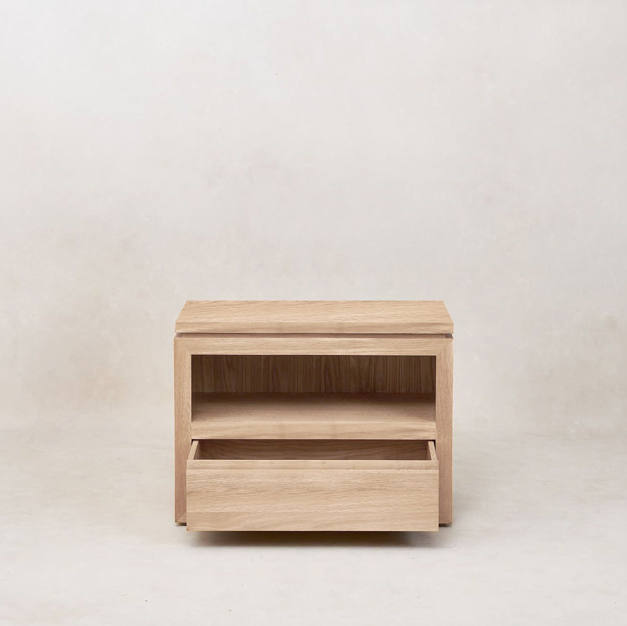 Elegant White Oak Nightstand with Soft-Close Drawers