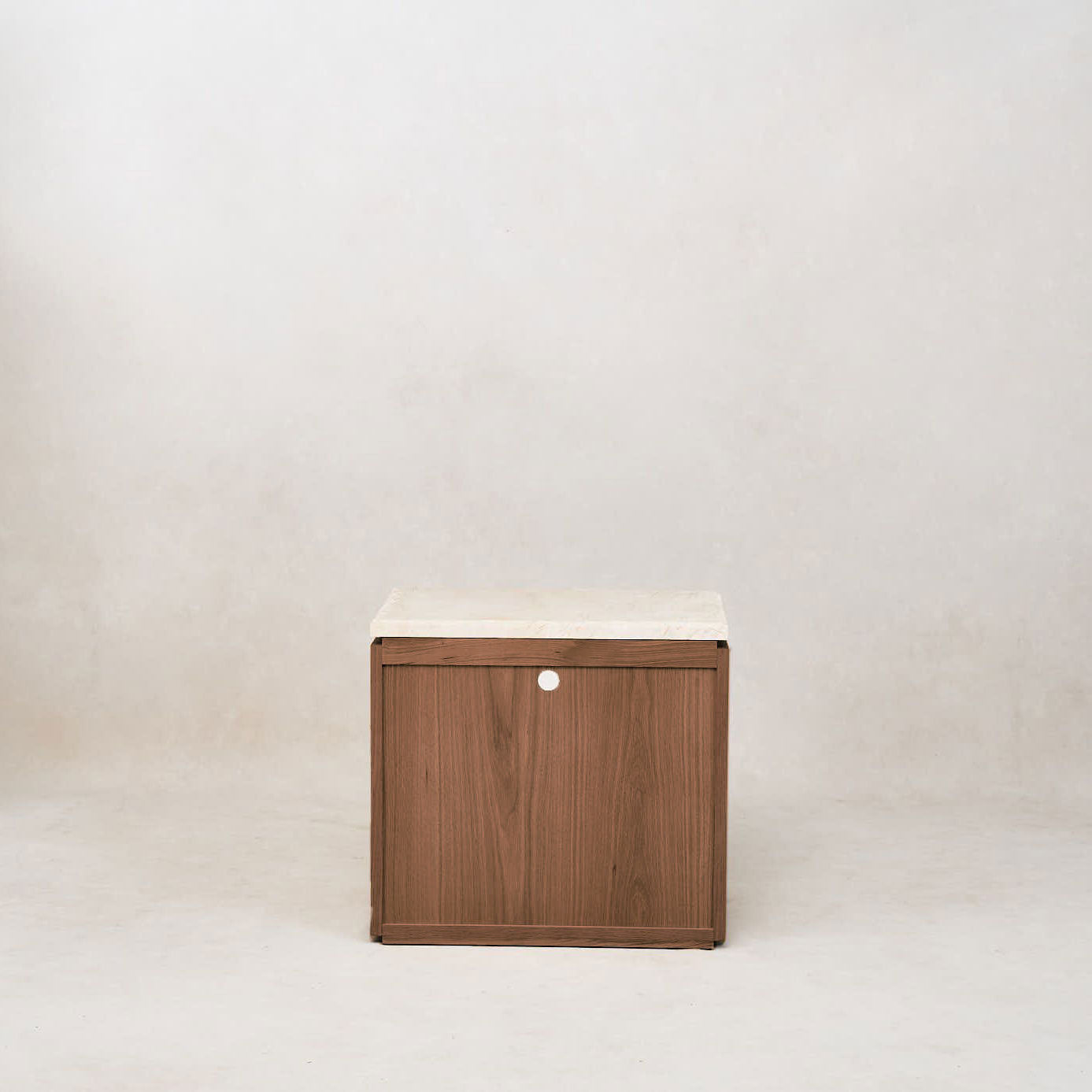 Mocha Sofita Marble Nightstand with Soft-Close Drawers