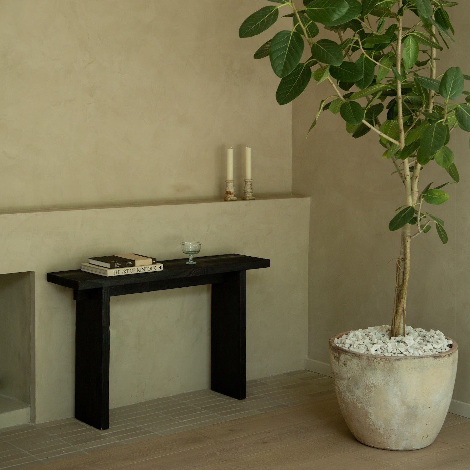 Handcrafted Shou Sugi Ban Console Table – Modern Entryway Elegance