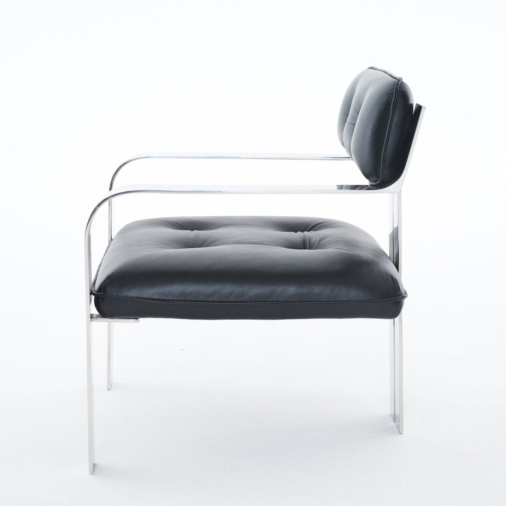 Limited Edition Black Leather Accent Chair by Gordon von Steiner