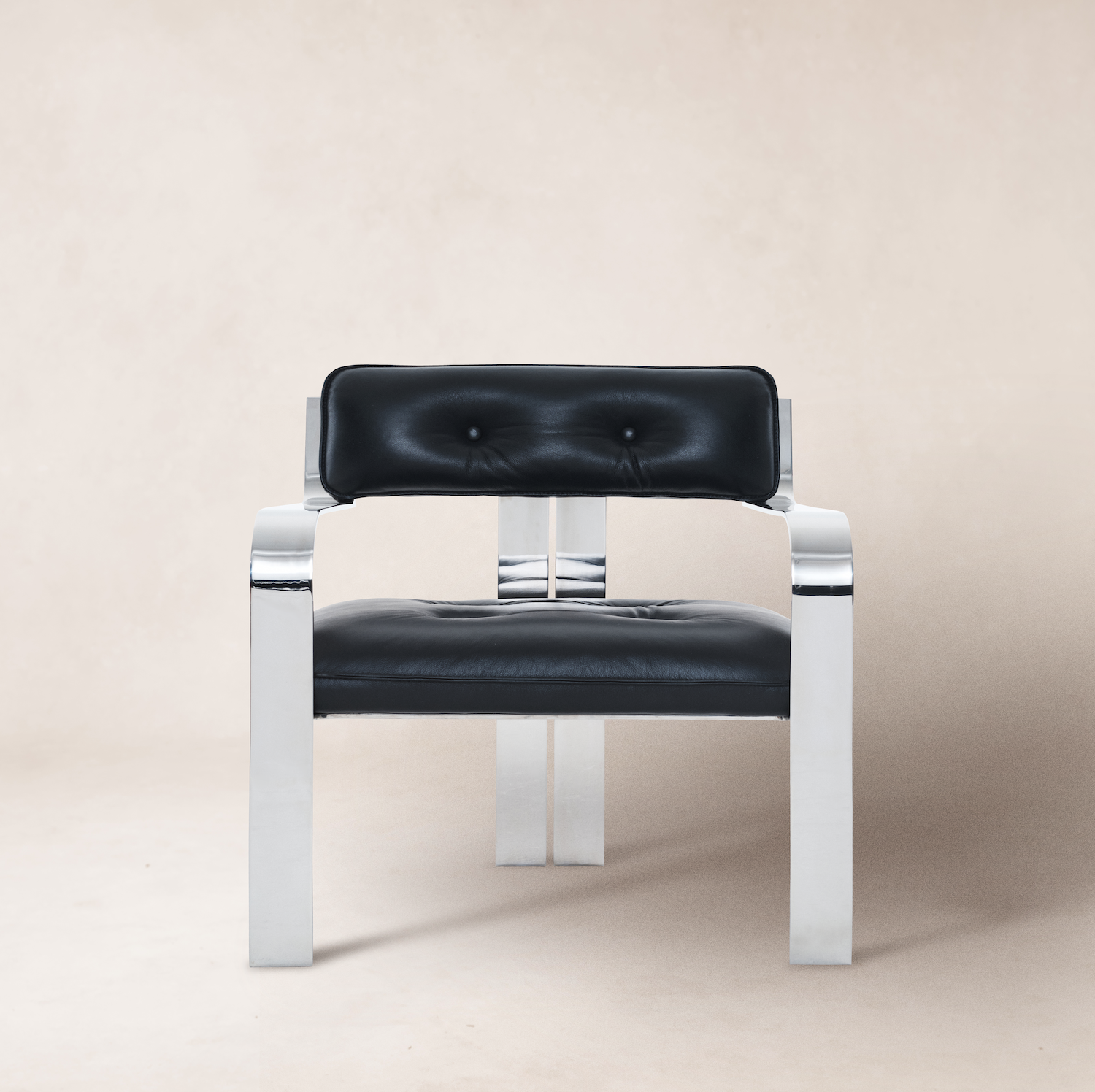 Limited Edition Black Leather Accent Chair by Gordon von Steiner