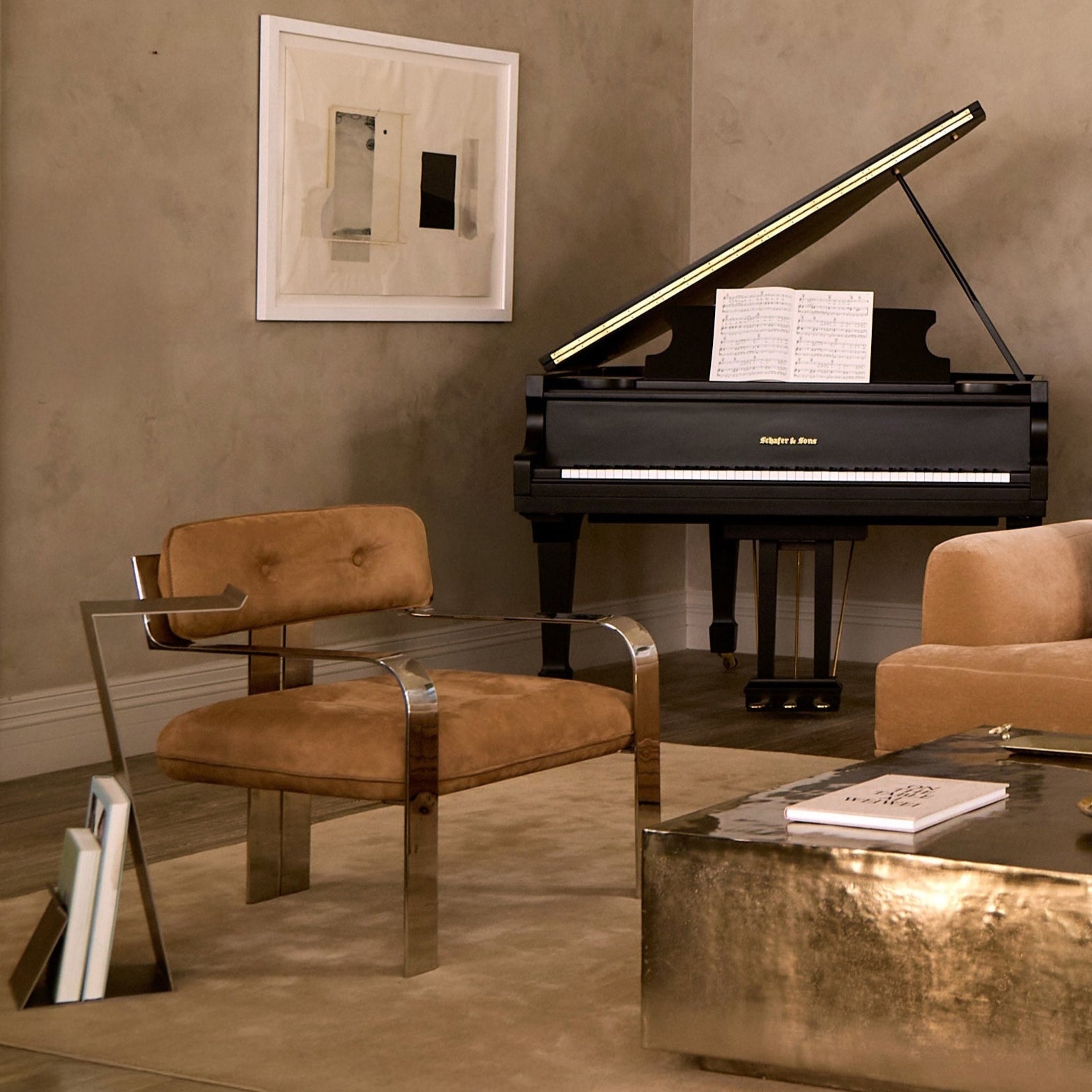 Limited Edition Camel Nubuck Accent Chair by Gordon von Steiner