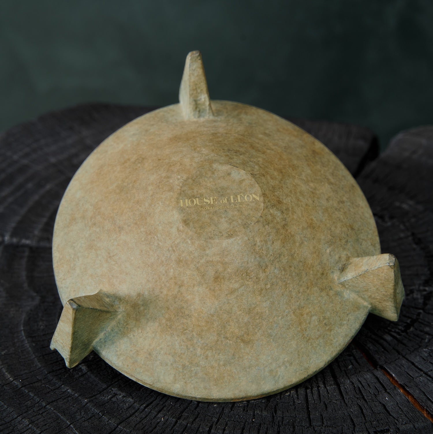 Elegant Milan Stone Ashtray - Vintage Brass Decor Accent