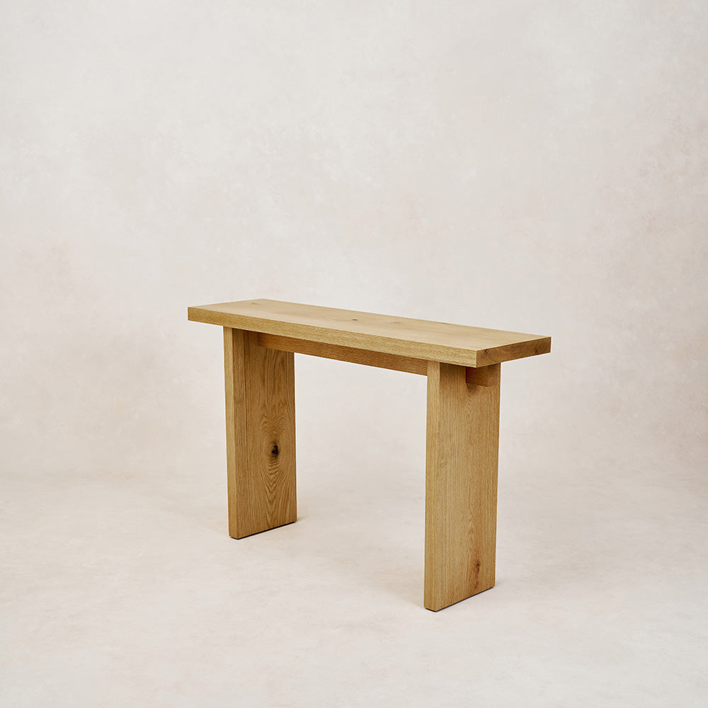 Minimalist White Oak Kyoto Console Table for Entryway
