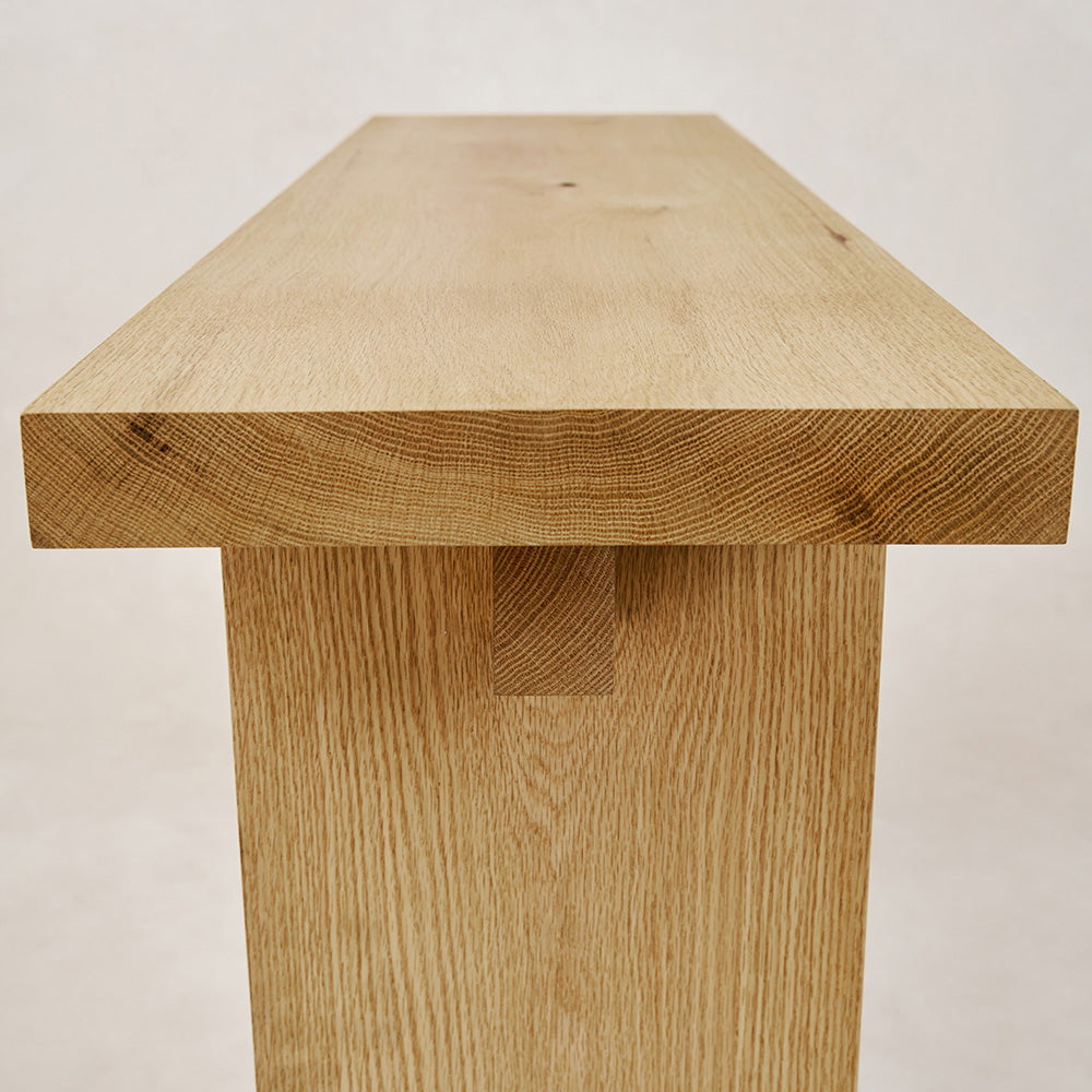 Minimalist White Oak Kyoto Console Table for Entryway