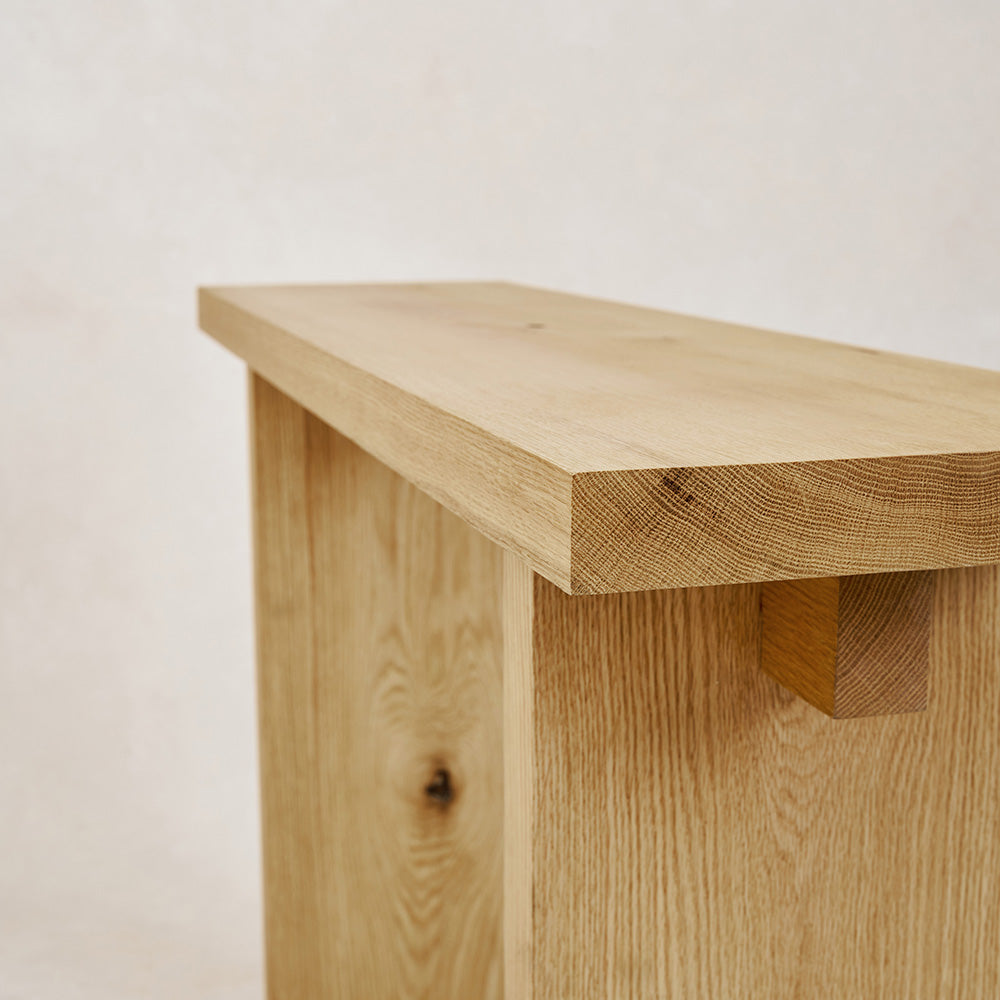 Minimalist White Oak Kyoto Console Table for Entryway