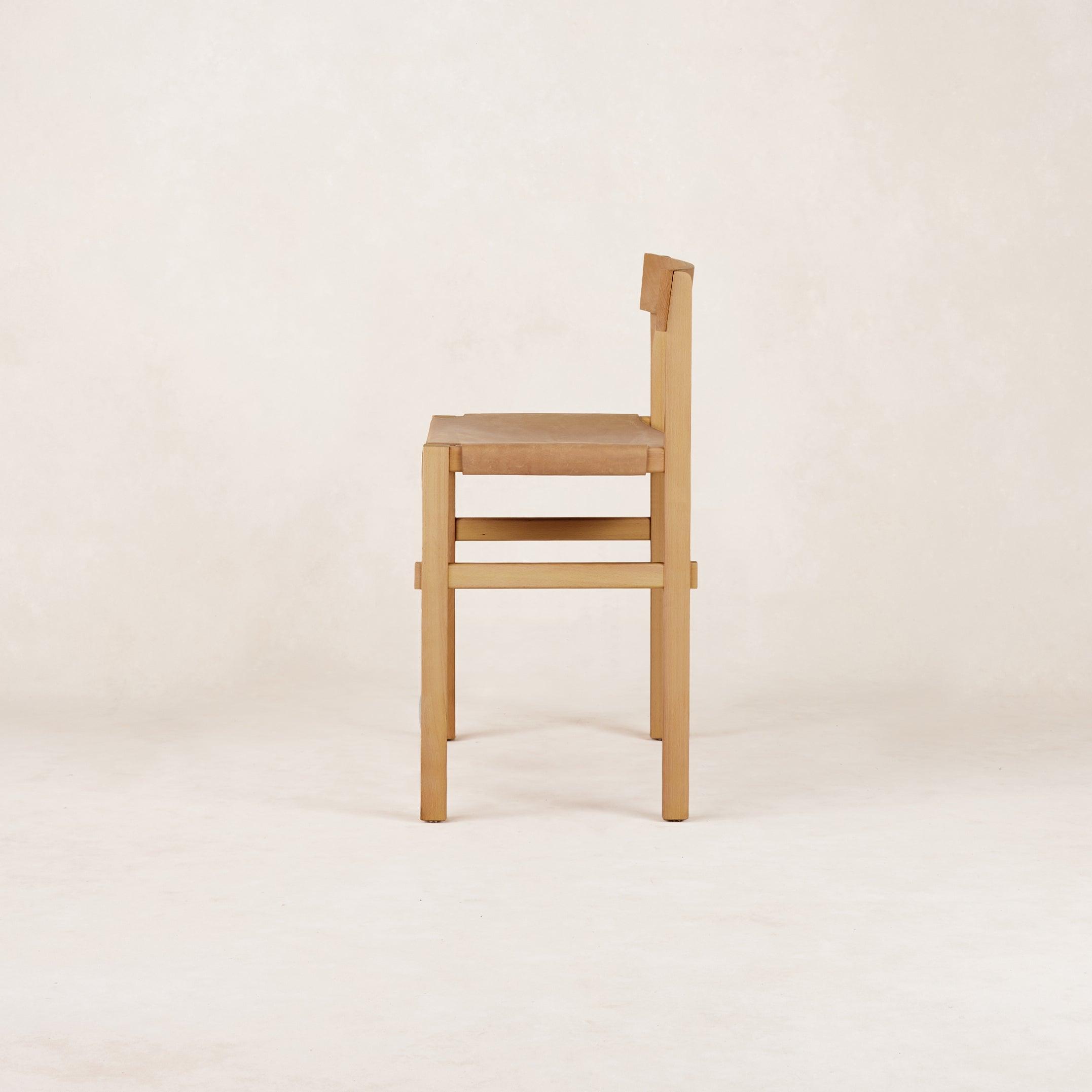 Shinto Natural Counter Stool with Handcrafted Leather Design