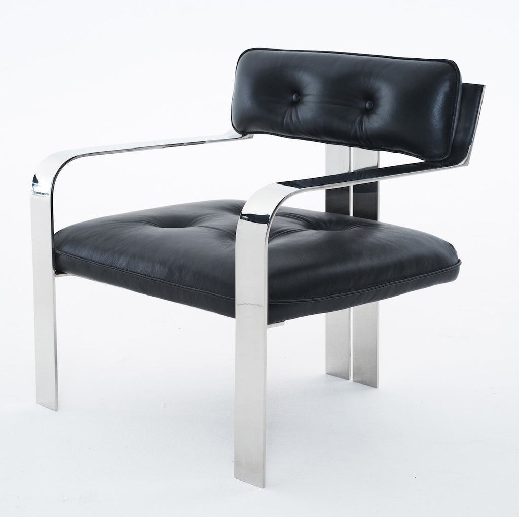 Limited Edition Black Leather Accent Chair by Gordon von Steiner