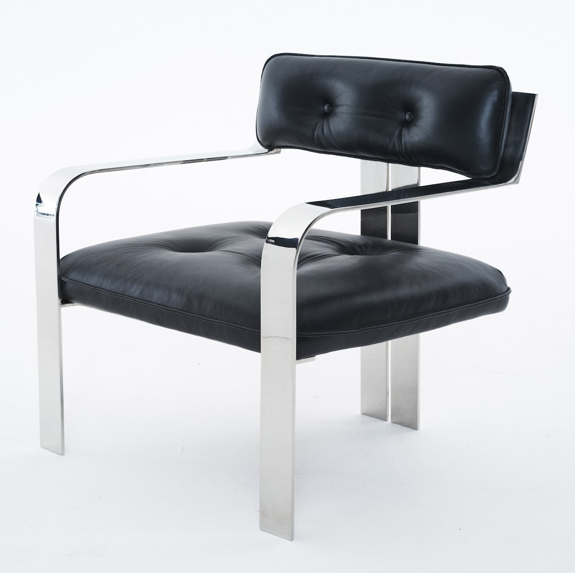 Limited Edition Black Leather Accent Chair by Gordon von Steiner