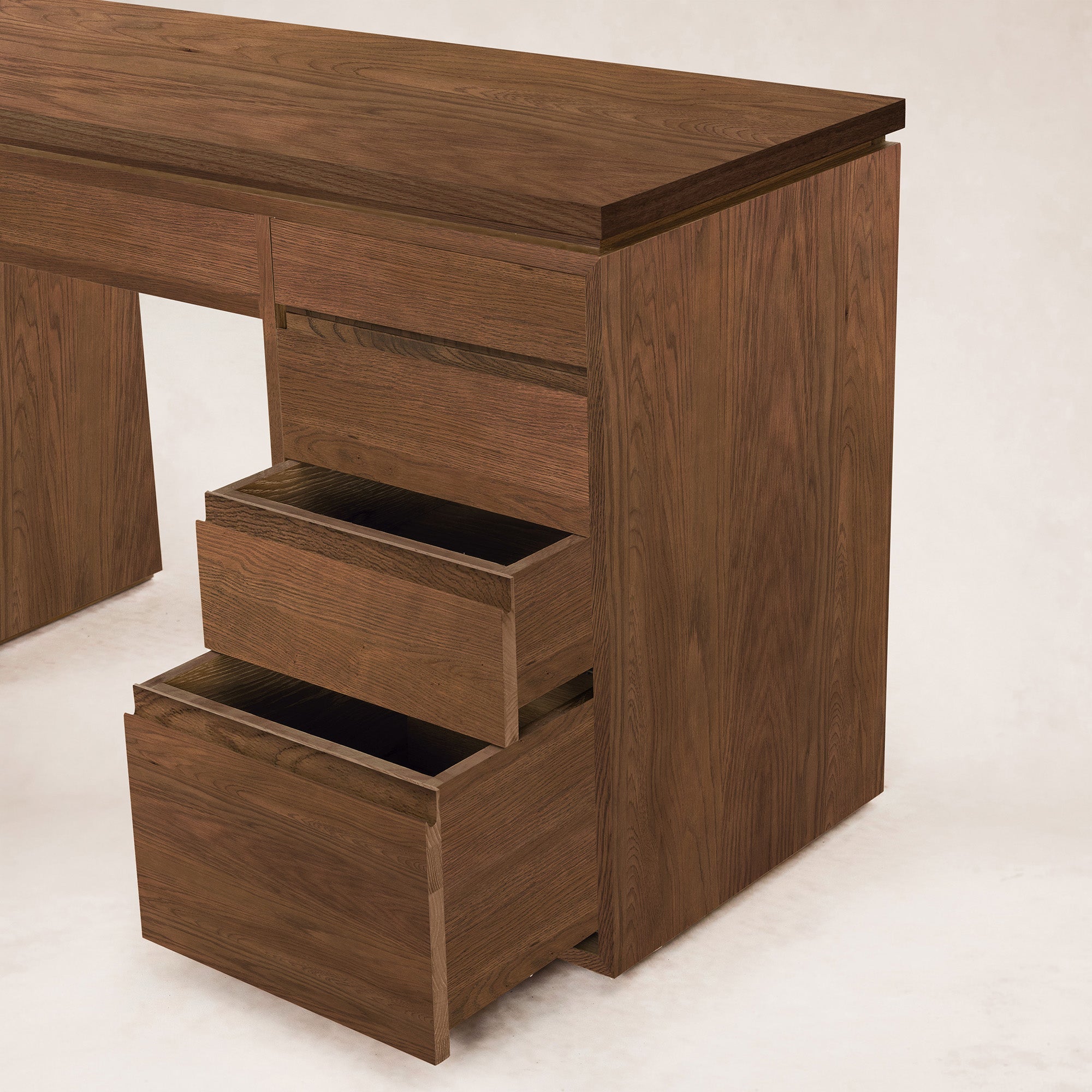 Elegant Ojai Vanity Desk with Oak and Stone Finishes