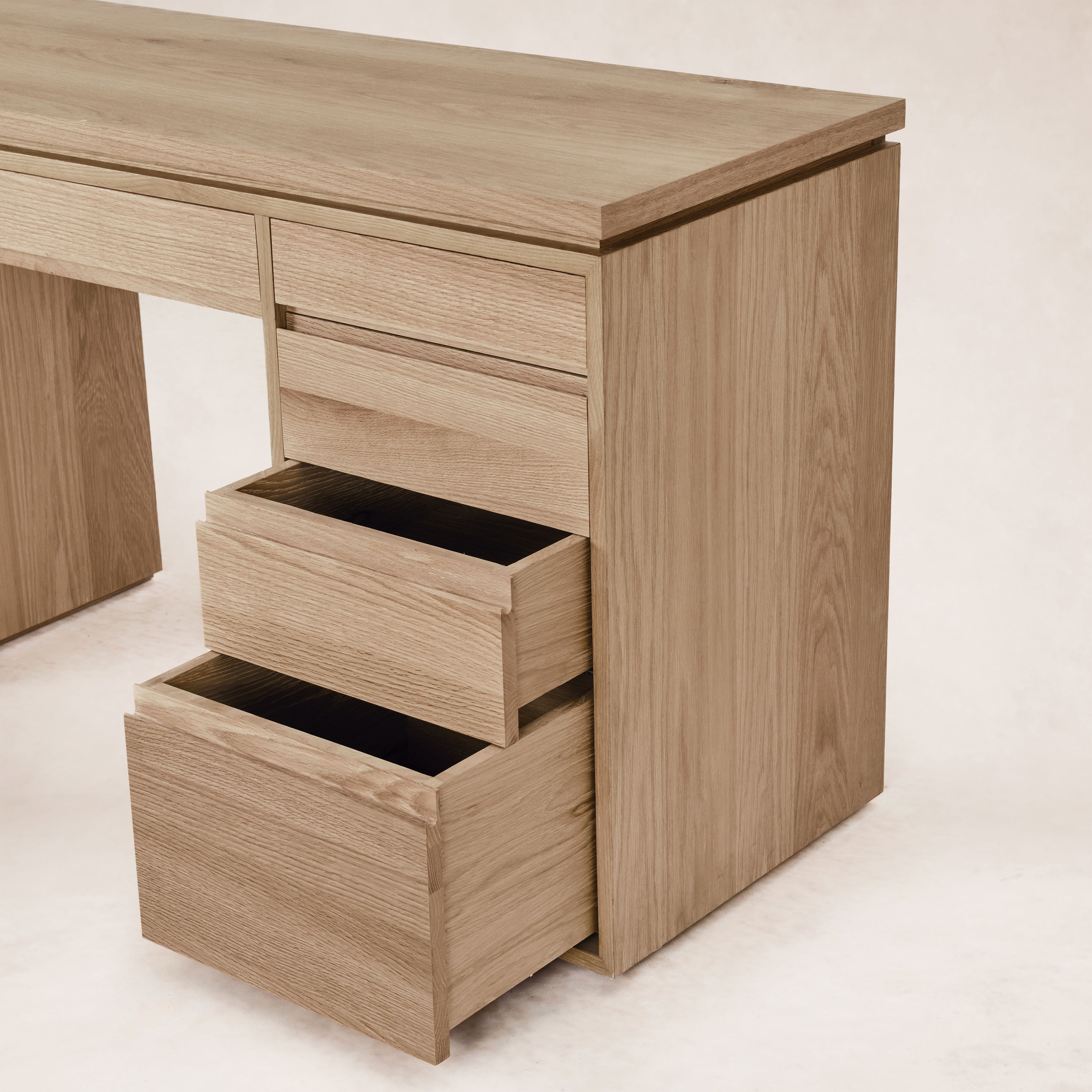 Elegant Ojai Vanity Desk with Oak and Stone Finishes