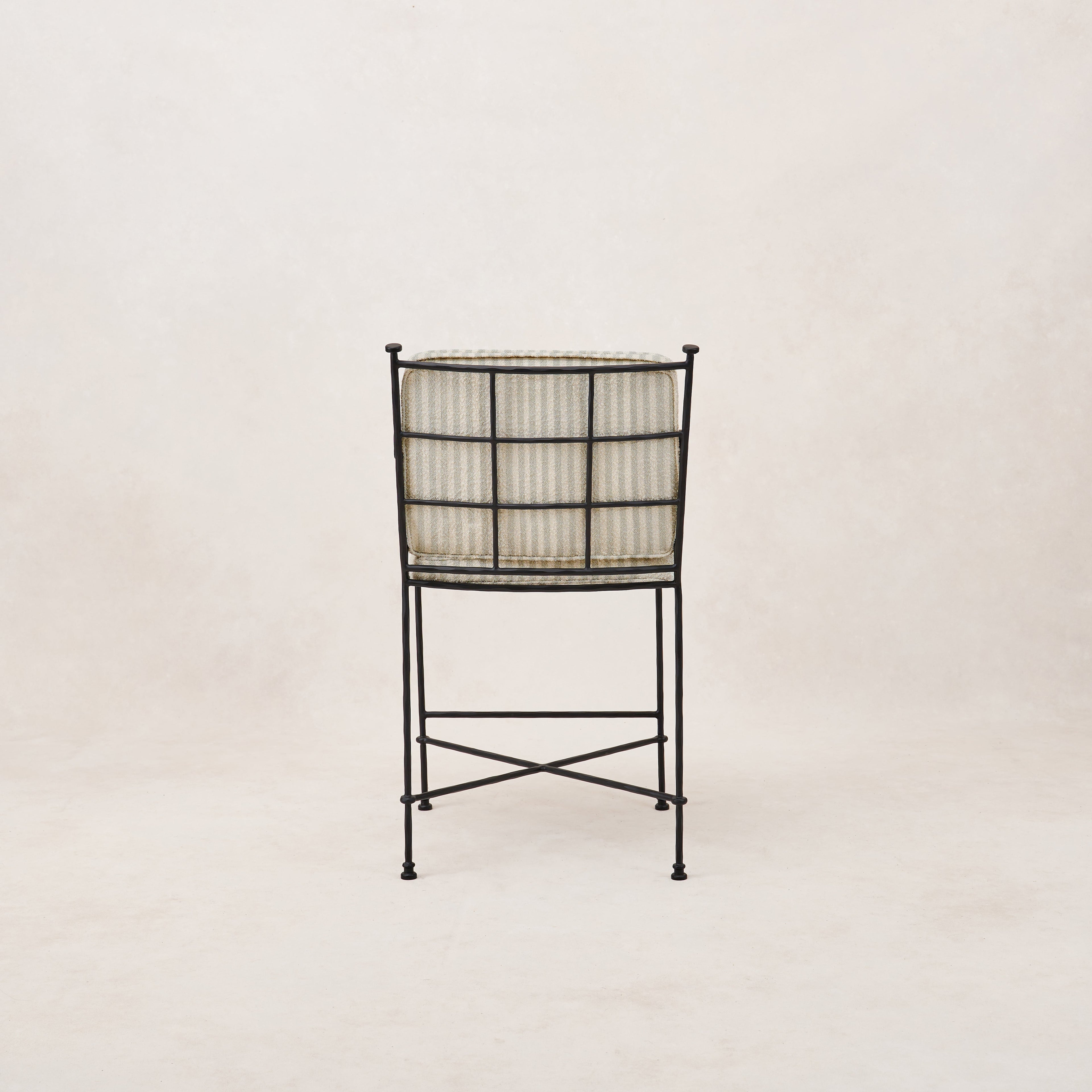 Provence Mist Striped Outdoor Counter Stool - Elegant Patio Seating
