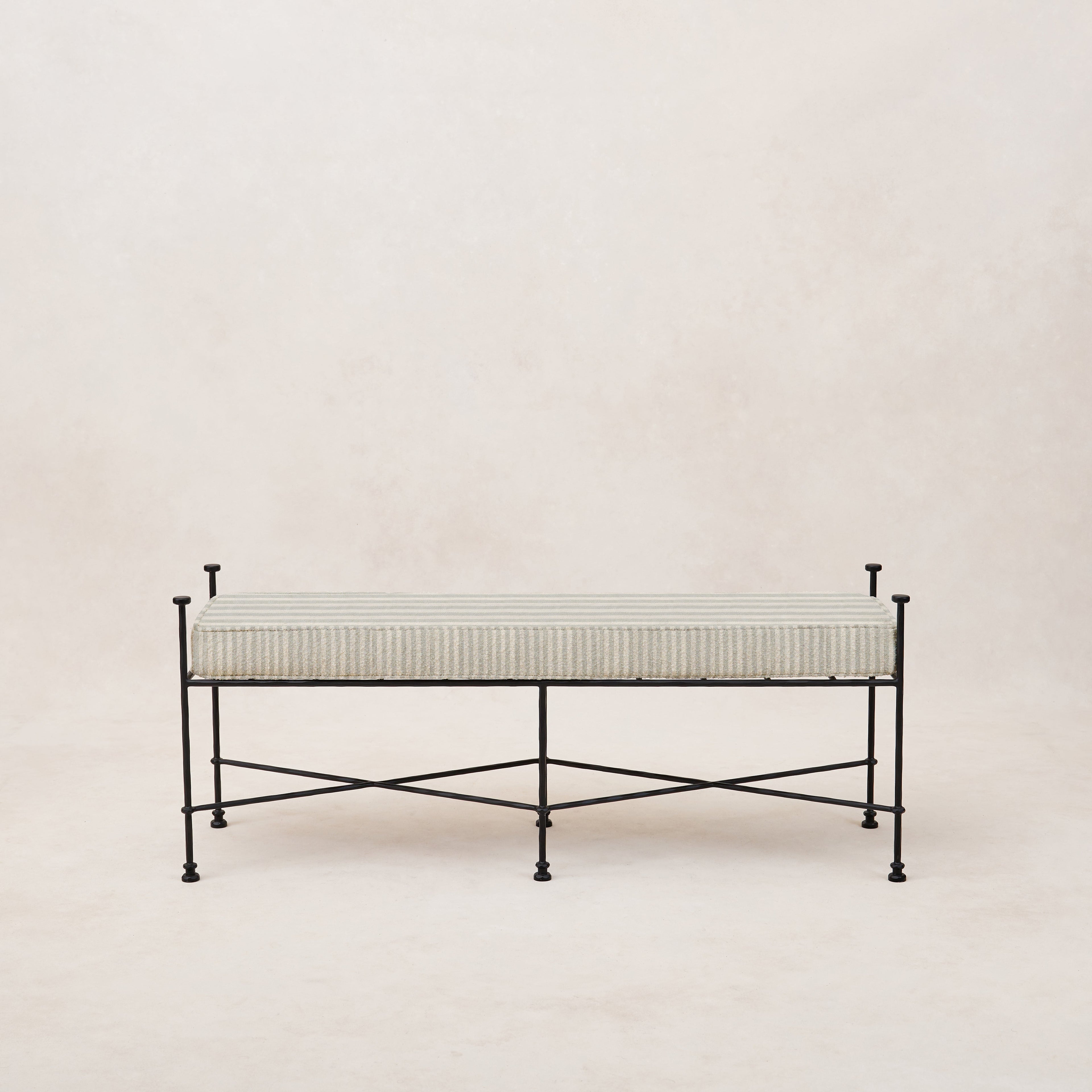 Provence Outdoor Bench - Mist Striped