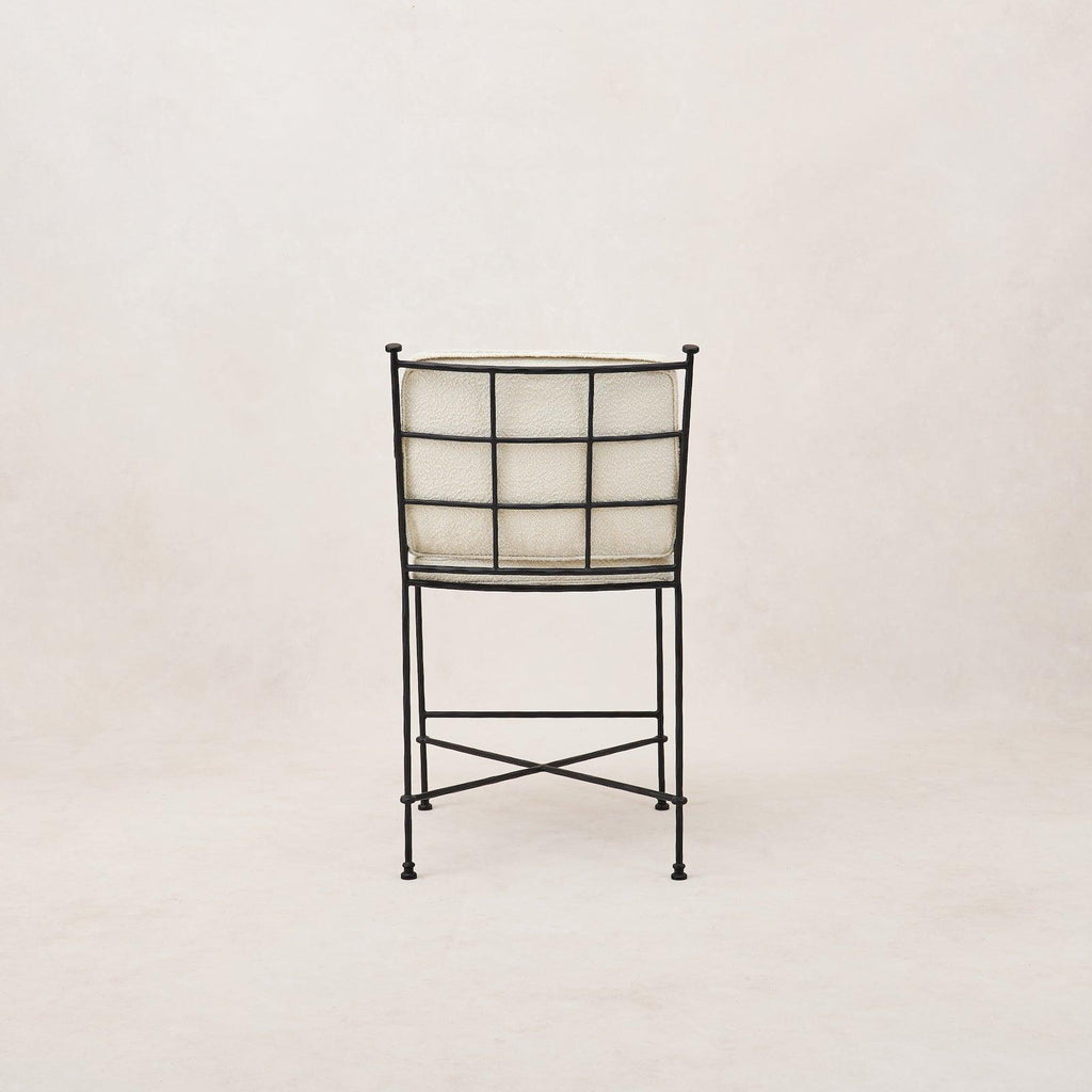 Provence Vintage Outdoor Counter Stool with Weatherproof Bouclé