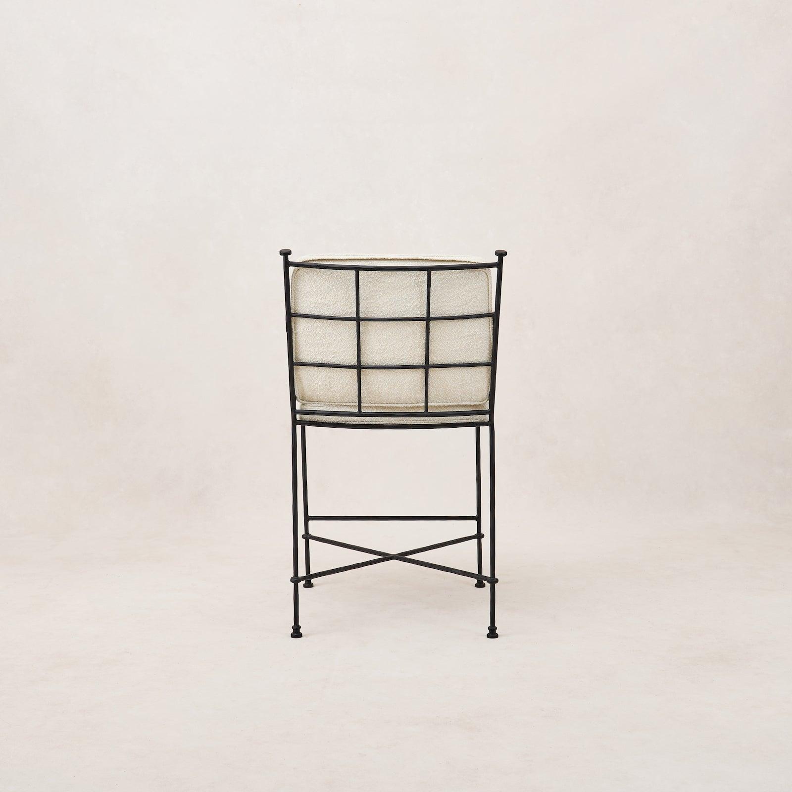 Provence Vintage Outdoor Counter Stool with Weatherproof Bouclé