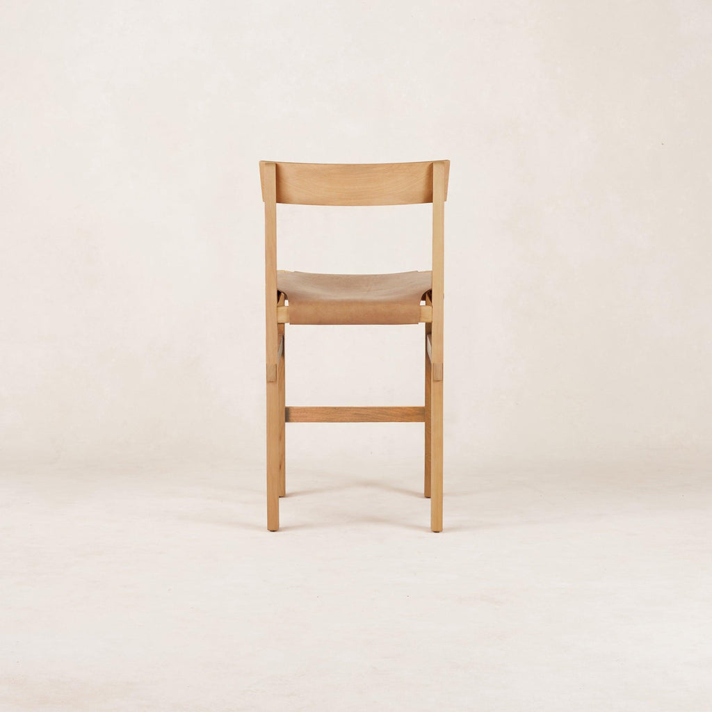 Shinto Natural Counter Stool with Handcrafted Leather Design