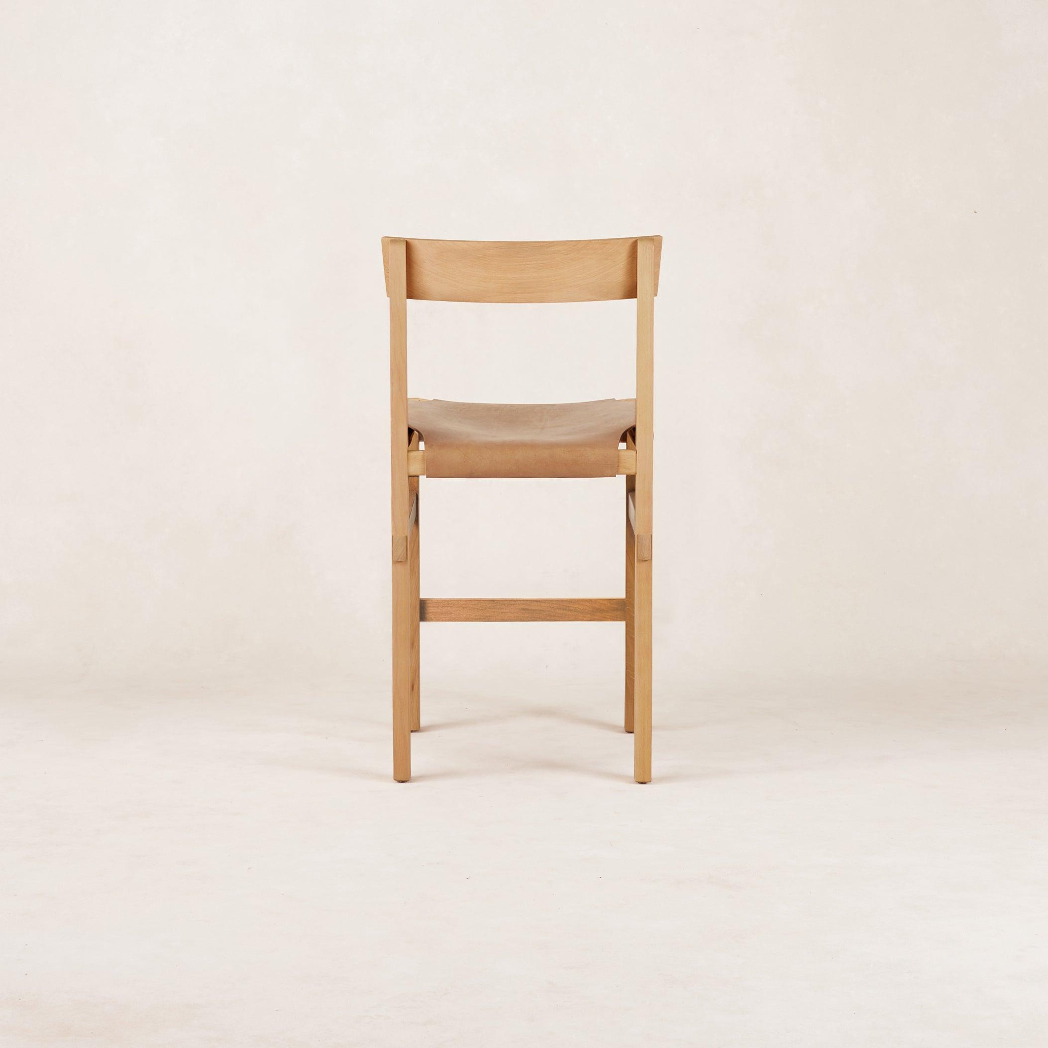 Shinto Natural Counter Stool with Handcrafted Leather Design