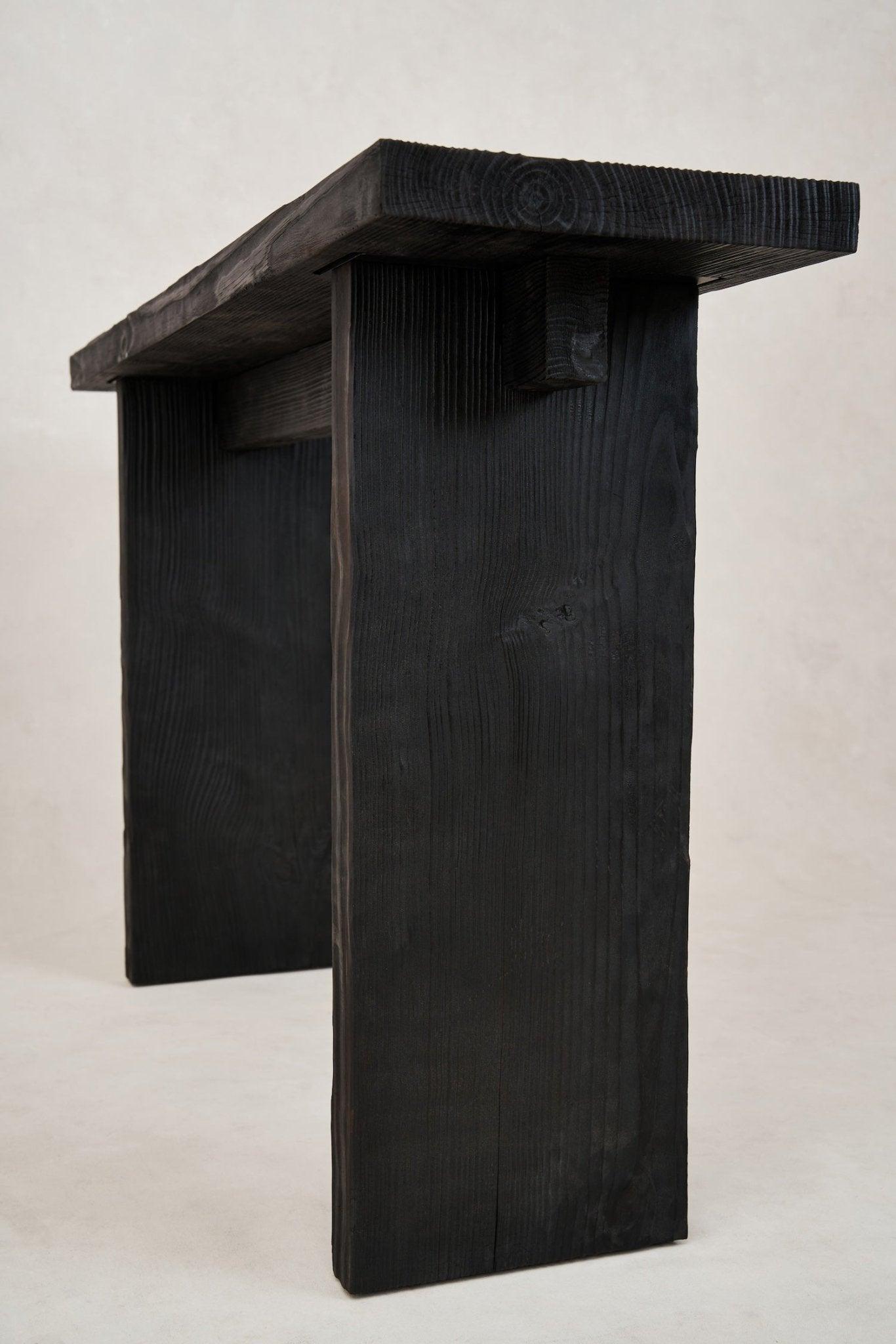 Handcrafted Shou Sugi Ban Console Table – Modern Entryway Elegance