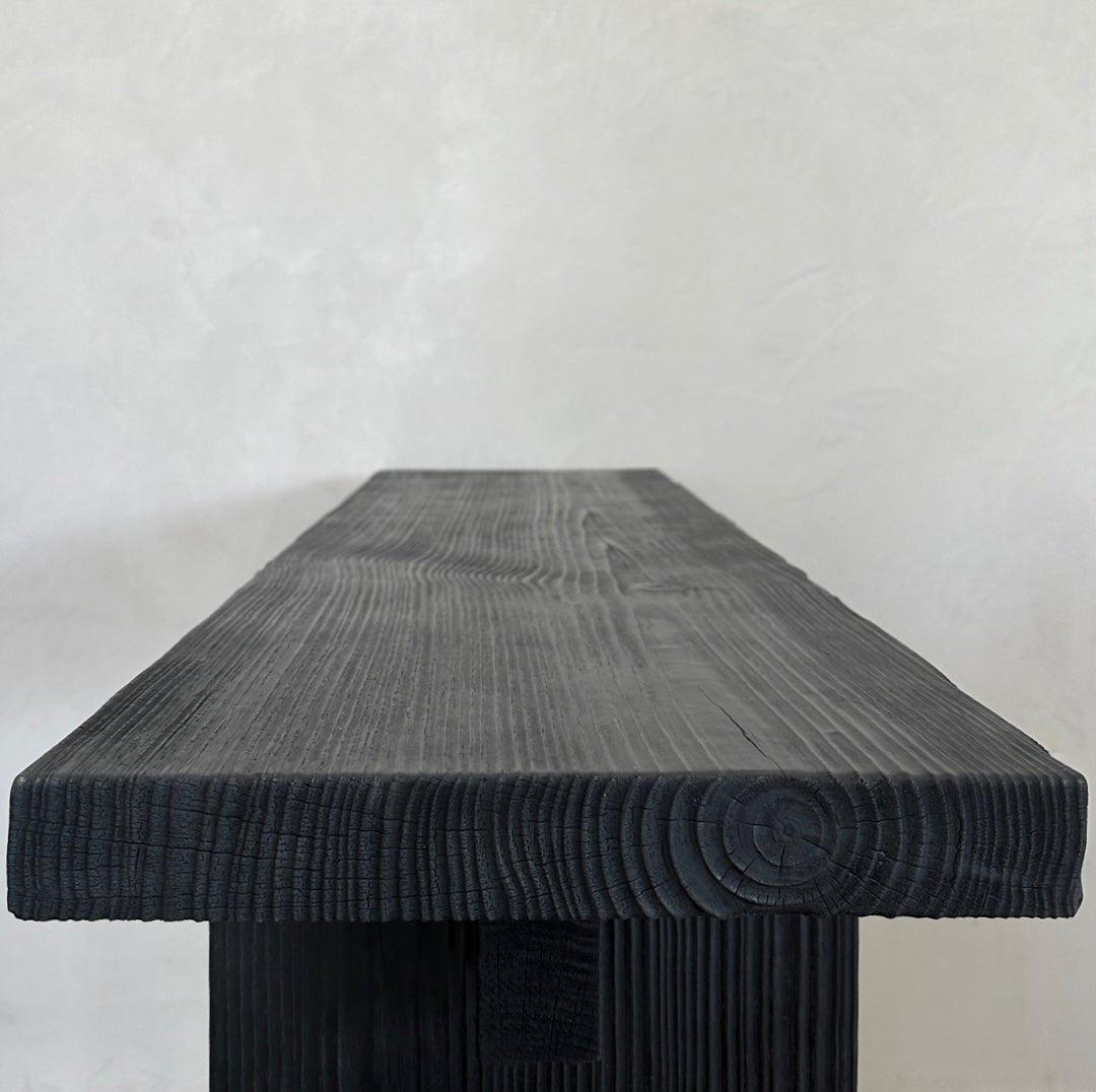 Handcrafted Shou Sugi Ban Console Table – Modern Entryway Elegance
