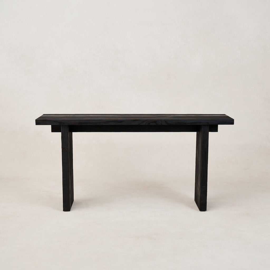 Handcrafted Shou Sugi Ban Console Table – Modern Entryway Elegance