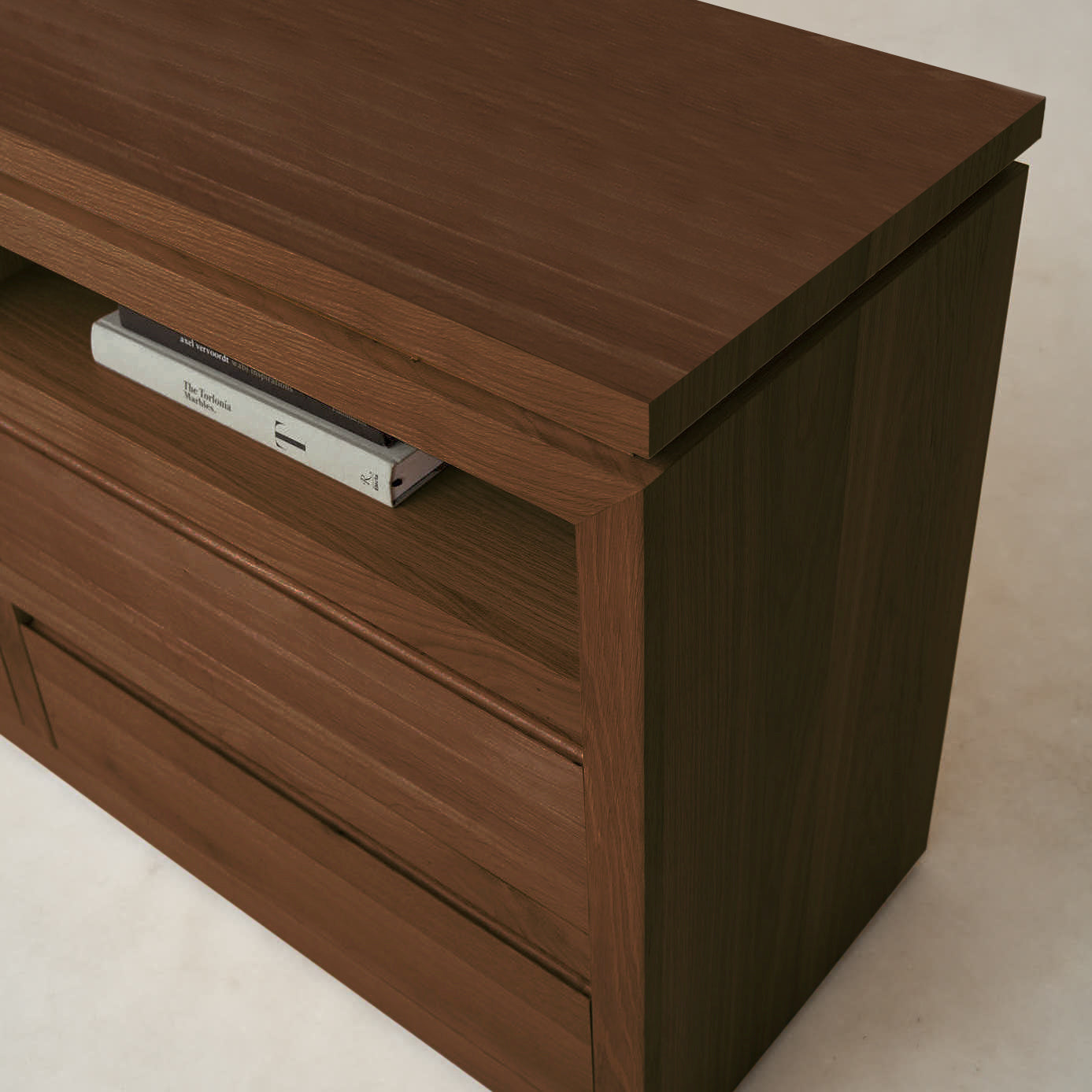 Sofita Mocha Wood Dresser with Stone Accent & Soft-Close Drawers