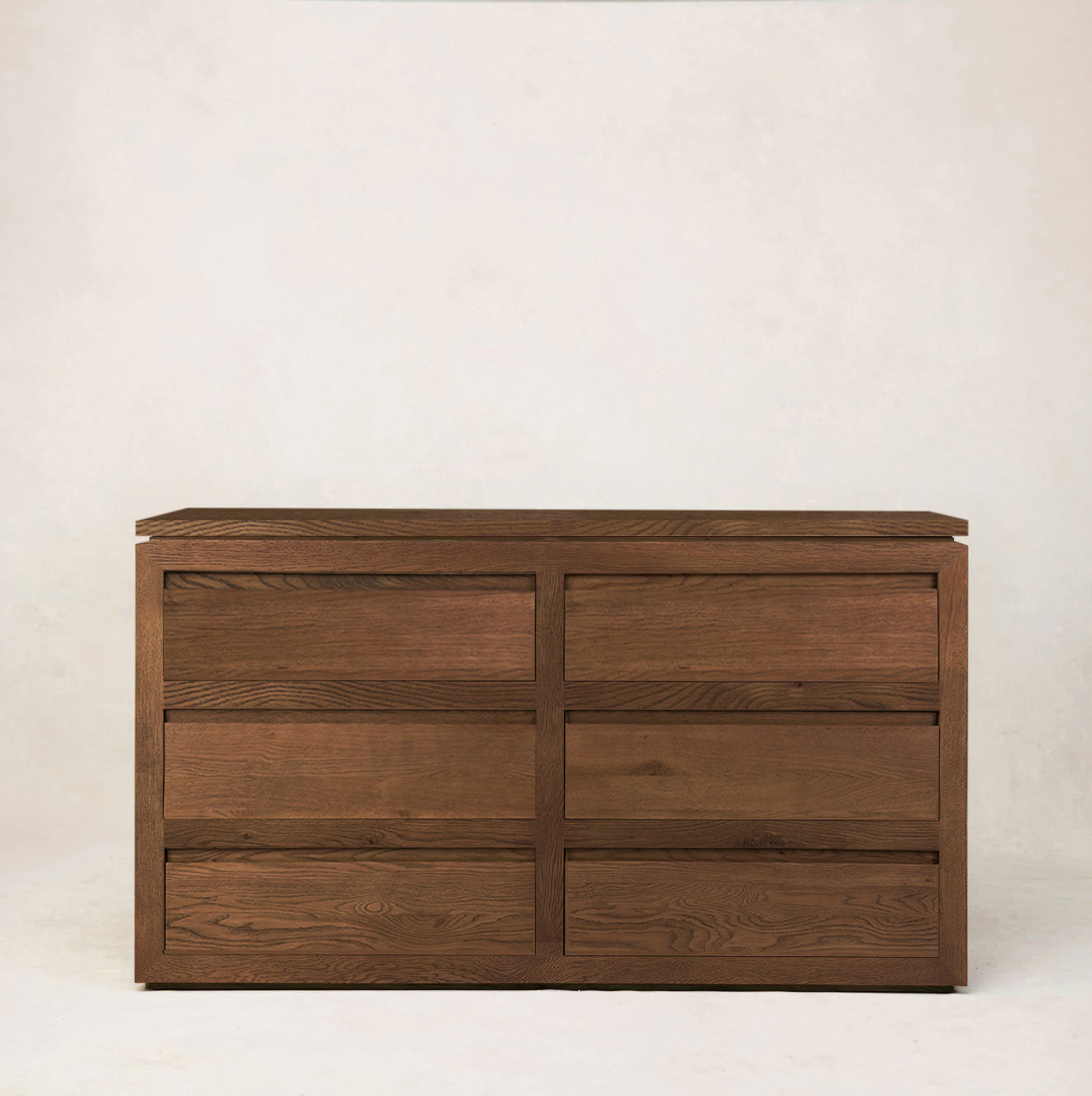 Sofita Mocha Wood Dresser with Stone Accent & Soft-Close Drawers