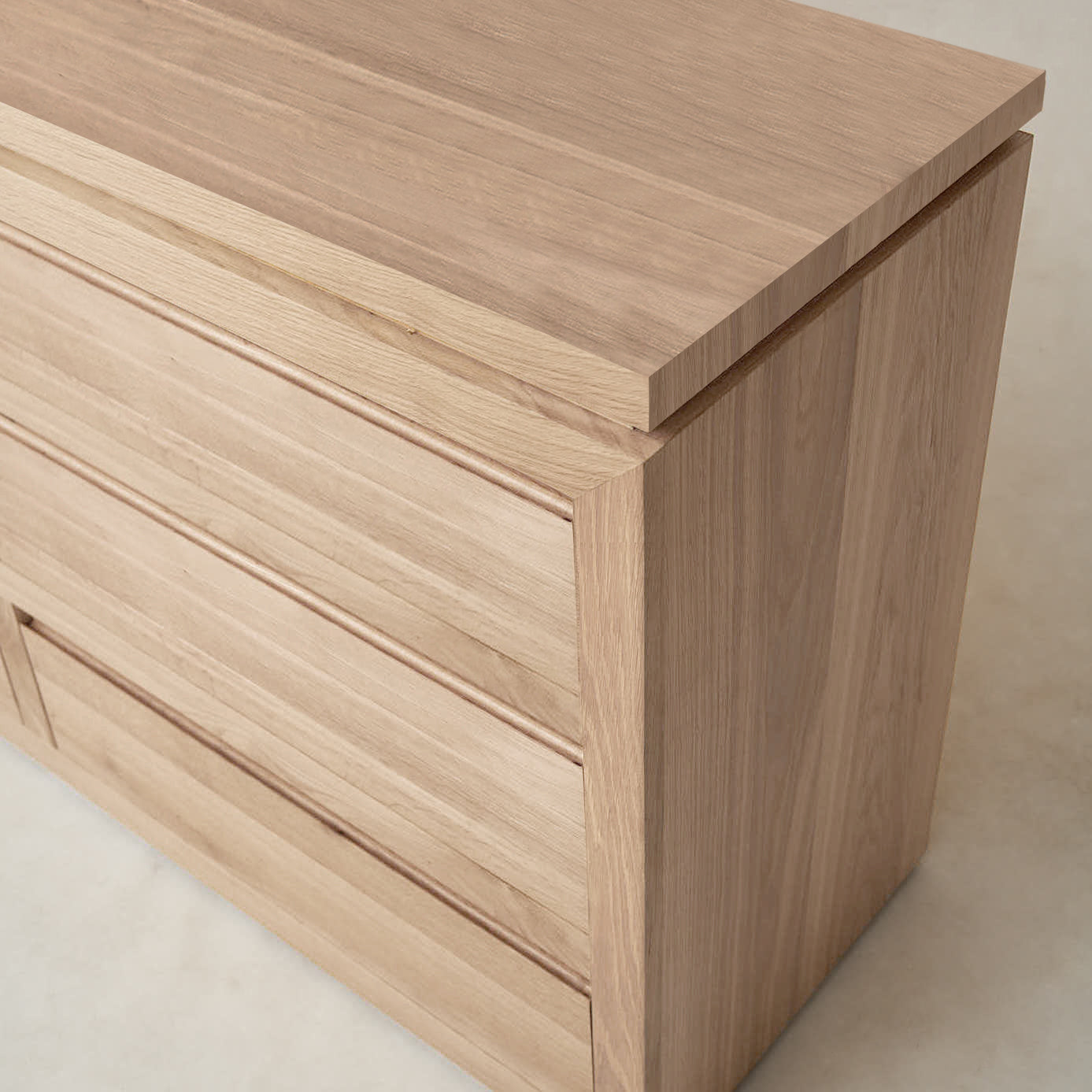 Sofita White Oak Dresser with Marble Accent - Premium Storage