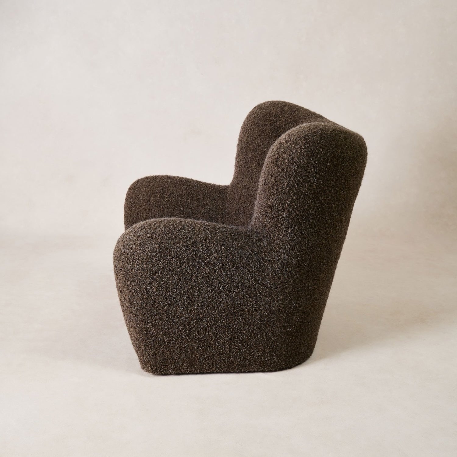 Mocha Boucle Papa Teddy Lounge Chair - Luxury Italian Design