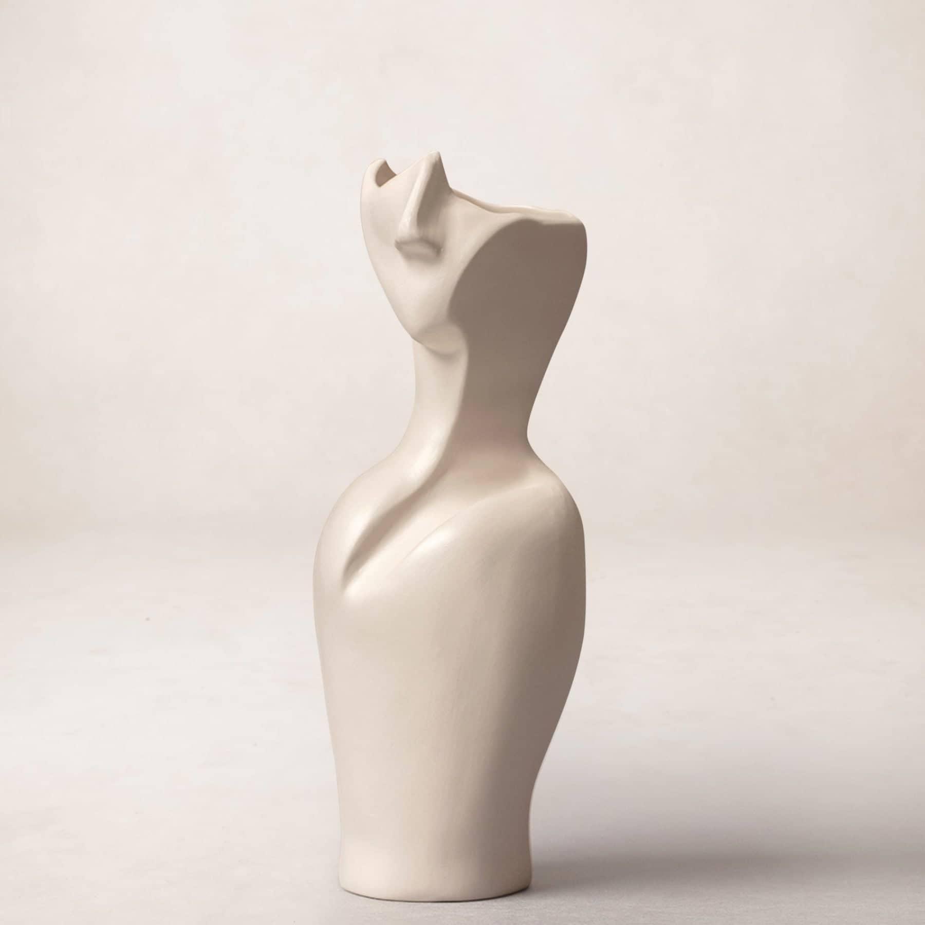 Artistic Face Vase - Abstract Ceramic Flower Holder