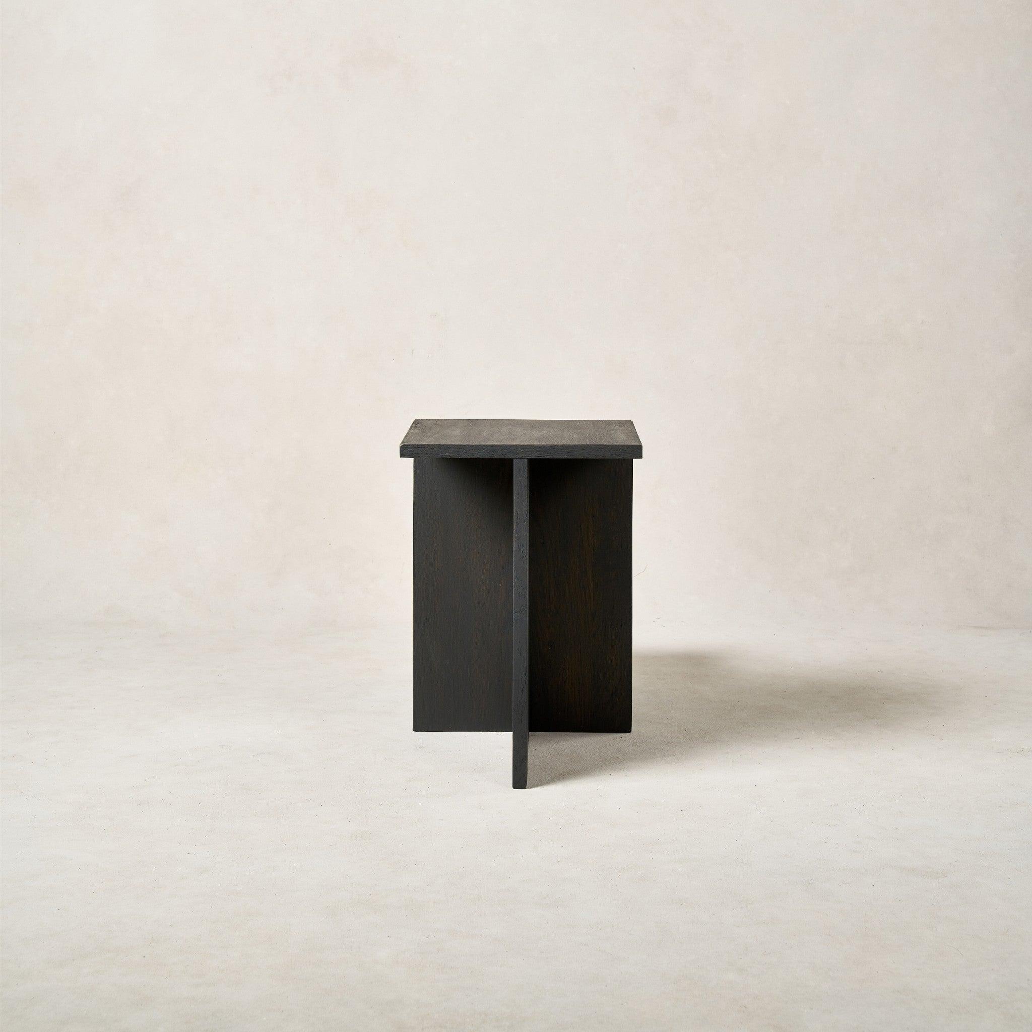 Modern Black Valley Side Table with Built-In Magazine Rack