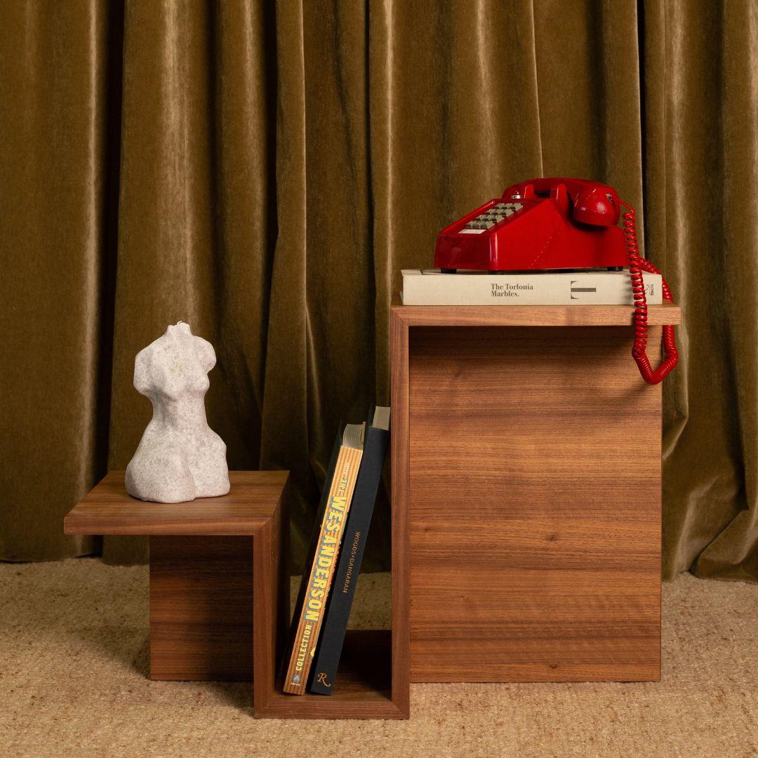 Elegant Walnut Side Table with Magazine Rack - Ojai Design