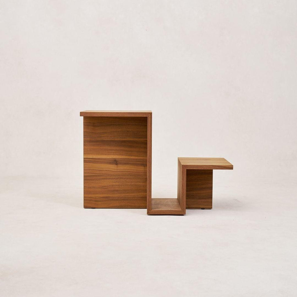 Elegant Walnut Side Table with Magazine Rack - Ojai Design