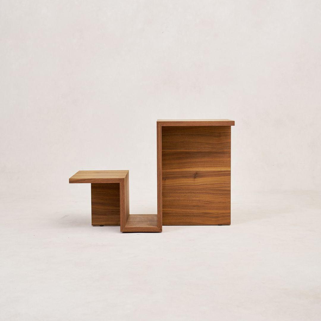 Elegant Walnut Side Table with Magazine Rack - Ojai Design