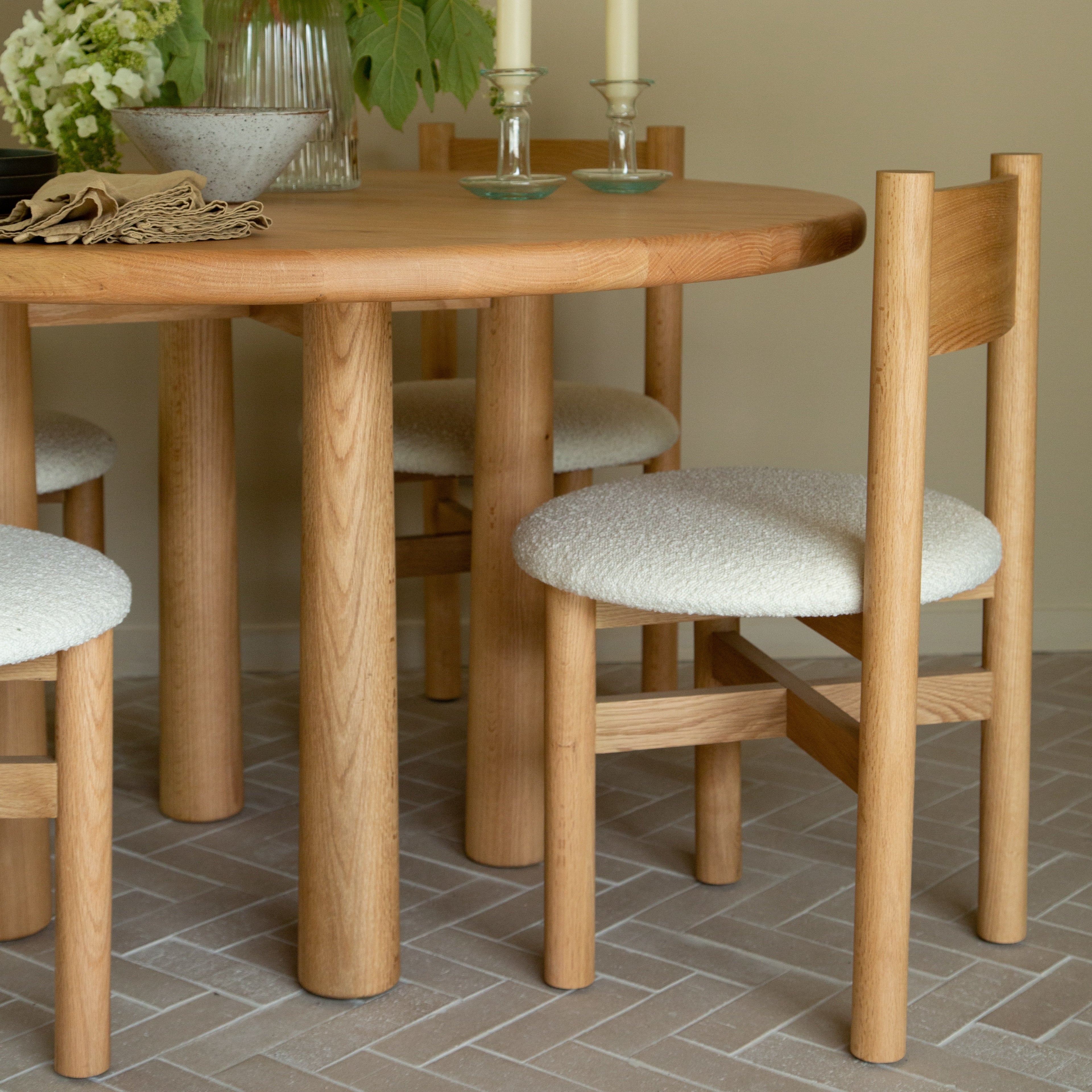 Round Topa Topa Dining Table - Warm Oak
